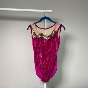 Curtain Call Costumes Vintage Velvet Floral Bodysuit